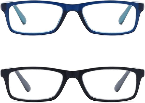 Reading Glasses, Blue Light Blocking for Men Women, Rectangular Frame Computer Readers with Spring Hinge
