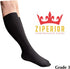Ziperior 30-40 mmHg 3 Big Tall Inside Leg Zipper Compression Grade Wide Large Calf Closed Toe Socks