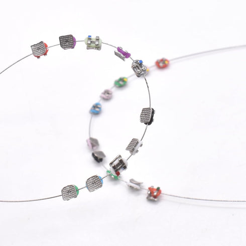 Angzhili 1 Pack Temporary Tooth Decoration - Metal Wires, Bracket, Orthodontic Ligature Ties, Practice Props for Dental