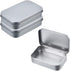 AKOAK 3 Pcs Silver Rectangular Empty Hinged Tins, 3.7 x 2.4 x 0.8 Inches for First Aid, Crafts