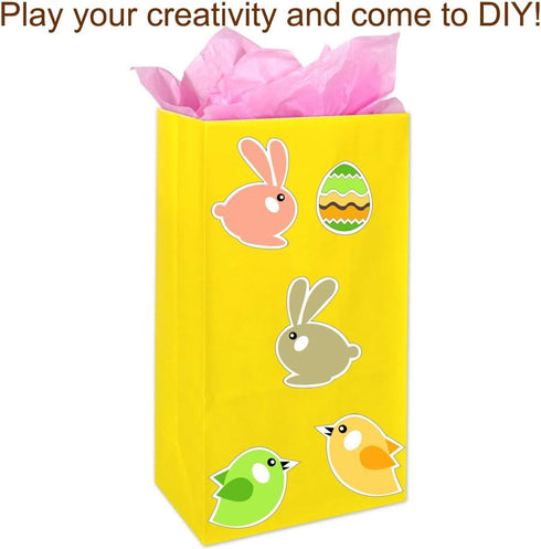 KEYYOOMY Mini Yellow Paper Bags, 24 CT Small Party Favor Goodie Bags, Paper Lunch Bag (3.5 X 2.4 X 7.1 In)