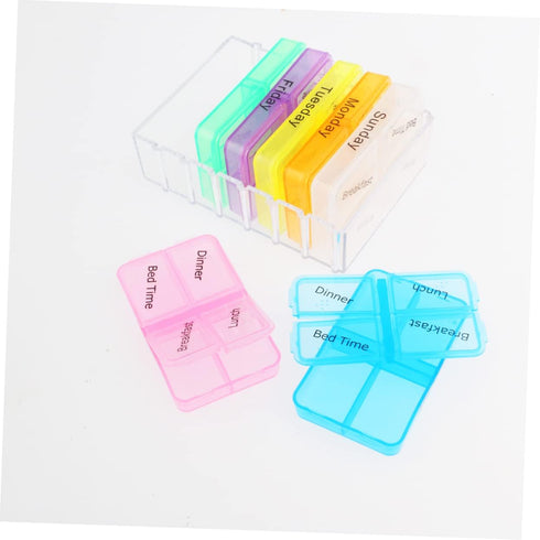7 Day Travel Medicine Kit Organizer, Portable Case for Weekly Medicine Storage, Travel Container for Desktop