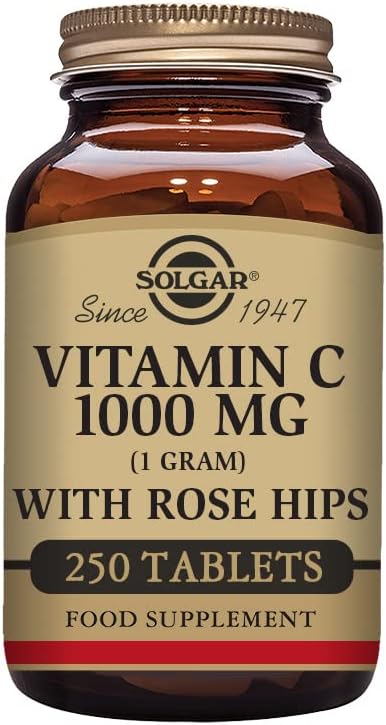 Solgar Vitamin C 1000 mg with Rose Hips, 250 Tablets - Antioxidant & Immune Support, Non-GMO, Vegan