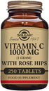 Solgar Vitamin C 1000 mg with Rose Hips, 250 Tablets - Antioxidant & Immune Support, Non-GMO, Vegan
