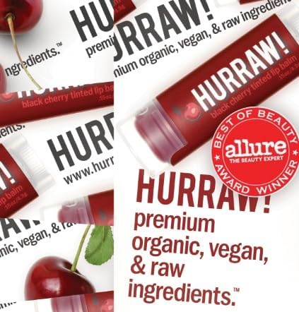 Hurraw! Black Cherry Tinted Lip Balm: Organic, Certified Vegan, Cruelty-Free, Non-GMO, 100% Natural Ingredients