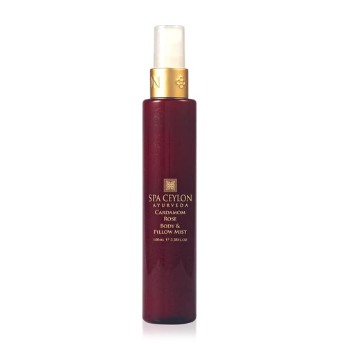 SPA CEYLON Cardamom Rose Body and Pillow Mist, Refreshing Skin Care Spray with Witch Hazel - All Skin Types