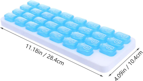 Weekly & Monthly Travel Pill Organizer - Compact Pill Box
