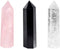 Rockcloud Pack of 3 Healing Crystal Wands, 6 Faceted Prism Bar Reiki Chakra Stones for Meditation