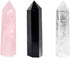 Rockcloud Pack of 3 Healing Crystal Wands, 6 Faceted Prism Bar Reiki Chakra Stones for Meditation
