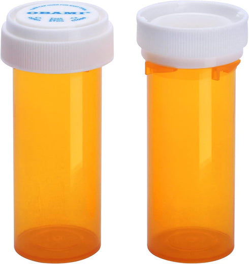Plastic Empty Pill Bottles with Double Sided Use (Child Resistant & Easy Open) Caps - Medicine Container Pill Cases