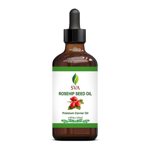SVA Rosehip Seed Oil - 4 Fl Oz, 100% Natural & Cold Pressed Carrier Oil for Face, Skin Care, Hair Care