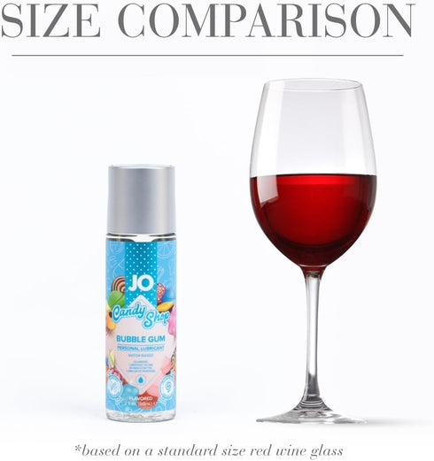 H2O 2 oz JO Bubble Gum Flavored Lube Edible Water Based Personal Lubricant for Couples Sugar-Free fl