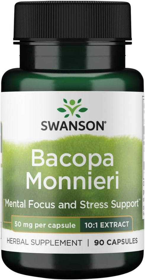 Swanson Bacopa Monniera 10:1 Extract - 50 Milligrams, 90 Capsules
