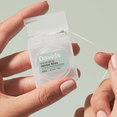 Davids Expanding Dental Floss Refills, 2 Spools, 250+ No Break Woven Strands, Vegan, Kid Friendly, 66 yd