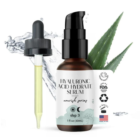 Hyaluronic Acid Face Serum, Hydrating Anti-Wrinkle Anti-Aging with Vitamin C, E, Green Tea, Jojoba Oil, 1 Oz