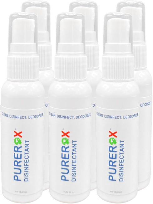 Disinfectant (2oz, 6pk), TSA Approved Travel Size, Eliminates 99.9999% Viruses, Hospital Grade, Safe for Use Anywhere,