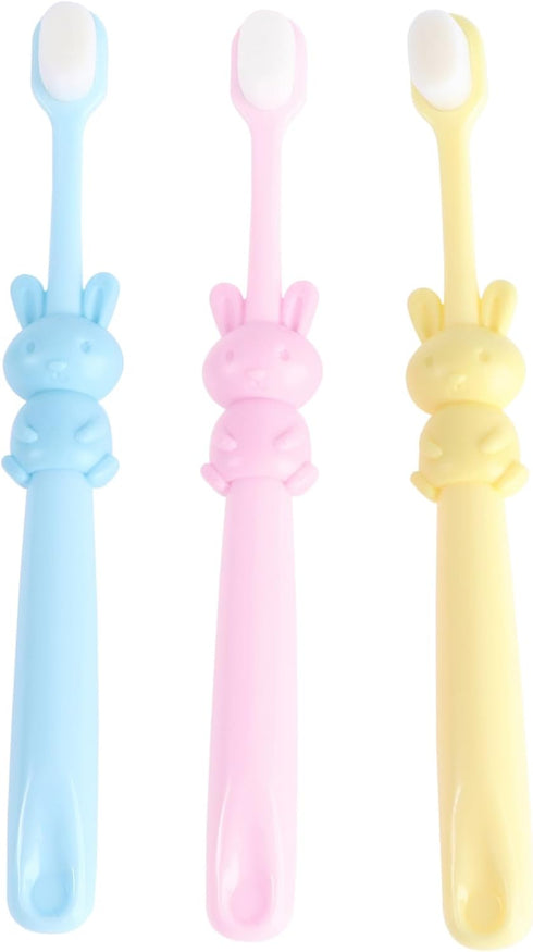 Ipetboom 3pcs Soft Bristle Boys and Girls Toothbrushes Adorable Design for Years Ergonomic