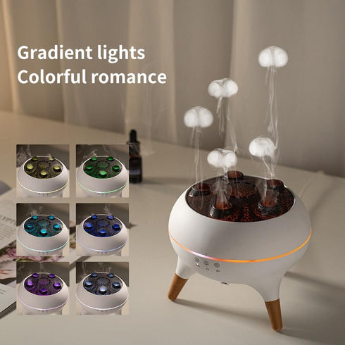 hwnguJ 250ML 7 4/8H Setting Upgrade Dynamic Jellyfish Diffuser, Cool Mist Humidifier with Color-Changing Lights, Smoke