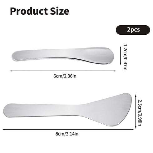 2Pcs Mini Metal Cosmetic Spatulas, Makeup and Skincare Spatula, Beauty Accessories for Mixing Plant Masks