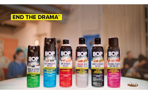 BOP Bed Bug, Flea and Tick Killer, 16.5 oz Pest Control Spray, Kills Bugs On Contact, Indoor/Outdoor Use for Quick