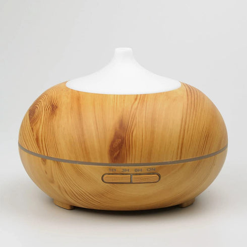 Aroma Diffuser, Humidifier & Lamp- Wooden design Round