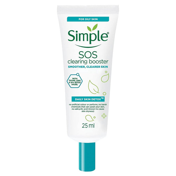 Simple Daily Skin Detox SOS Clearing - Long-lasting Shine & Blemish Control with Thyme, Zinc, and Witch Hazel (25ml)