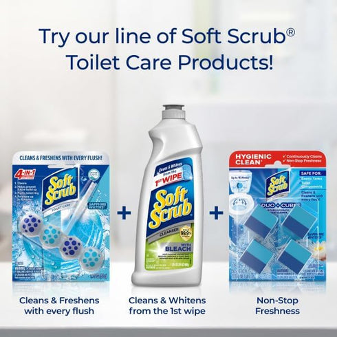 Soft Scrub 4-in-1 Toilet Bowl Cleaner, Sapphire Waters, 6 Count Rim Hanger