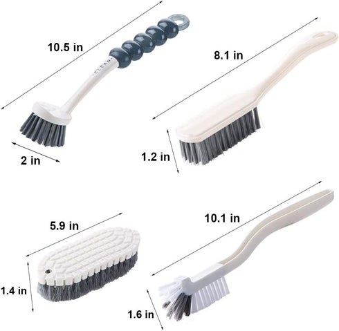 Set 4 Pack Multi-Purpose Scrub Brush - Kitchen Cleaning Brushes with Stiff Bristles for Dishes, Pots, Pans, Sink