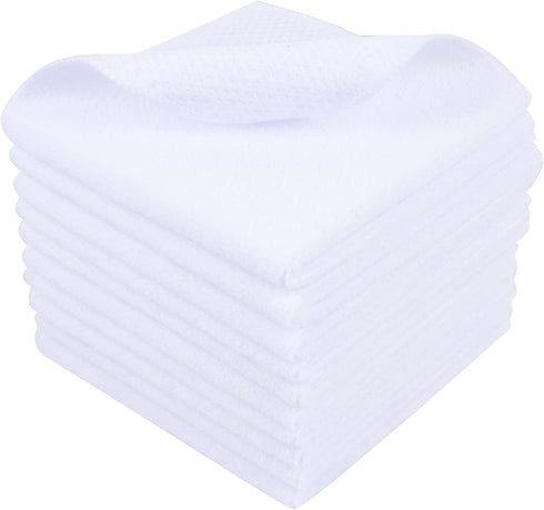 SINLAND Wholesale Microfiber Dish Cloth, 10 Pack 12 Inch x 12 Inch Kitchen Cleaning Cloths with Poly Scour Side