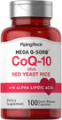Piping Rock CoQ10 with Red Yeast Rice, 100 Capsules, Non-GMO, Gluten Free Supplement with Alpha Lipoic Acid