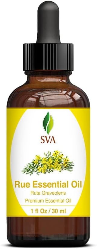 SVA Rue Essential Oil, 1 Fl Oz, 100% Natural for Diffuser, Hair, Skin Care, Aromatherapy