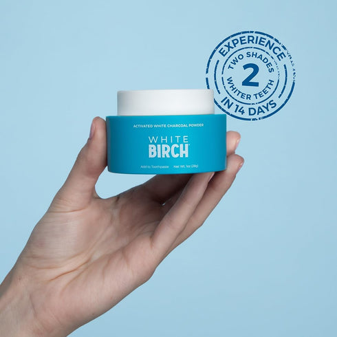 White Birch Activated White Charcoal Powder, Professional Teeth Whitening Charcoal for Natural Oral Care
