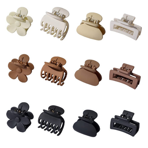 Small Claw Clips for Thin/Medium Thick Hair - 12Pcs 1.5 Inch Mini Matte Tiny Jaw Clips for Women Girls