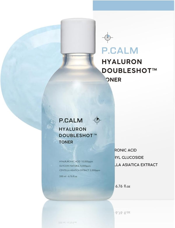 P.CALM Hyaluron Doubleshot Toner - 200ml - Vegan Deep Hydrating Toner with Hyaluronic Acid for Sensitive Skin