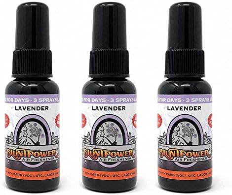 BluntPower Lavender (3 Pack) | Concentrated Premium Oil Based Air Freshener Spray for Home and Car