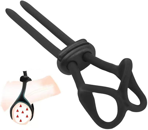 kunenfvk Adjustable Ball Stretcher Penis Ring Set Sex Toys for Men, Silicone Cock