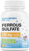 Puregen Labs Ferrous Sulfate 325 mg High Potency Iron Supplement | 200 Tablets Made in USA