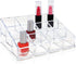 Isaac Jacobs Clear Acrylic Nail Polish Holder, 12 Compartment Organizer for Makeup and Essential Oils, 3 Rows (x4)