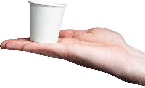 GUSTO 100 Count White Small Paper Cups, 3 oz. Disposable Mini Bathroom Mouthwash Cups - Eco-Friendly and Versatile