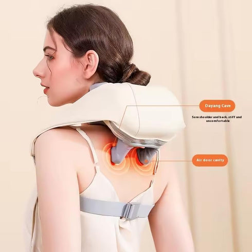 Shiatsu Neck and Back Massager with Heat, Cordless Handheld Massager for Deep Tissue Kneading, Electric Neck