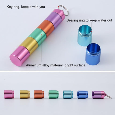 QKDS 7 1 Pill Box Organiser, Portable Weekly Pill Box, Day Times a Day Compartments Tablet Organiser Box, Rainbow Metal