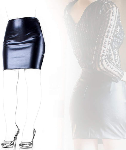 Open Hip Bondage Fetish Lingerie - Slave Spanking Skirt in Black | Erotic Dress for Women