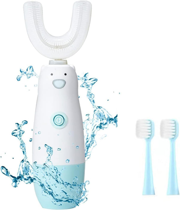 Kids Electric Toothbrush, 6 Cleaning Models Toddler Waterproof Battery Powered Sonic U-Shaped Toothbrush
