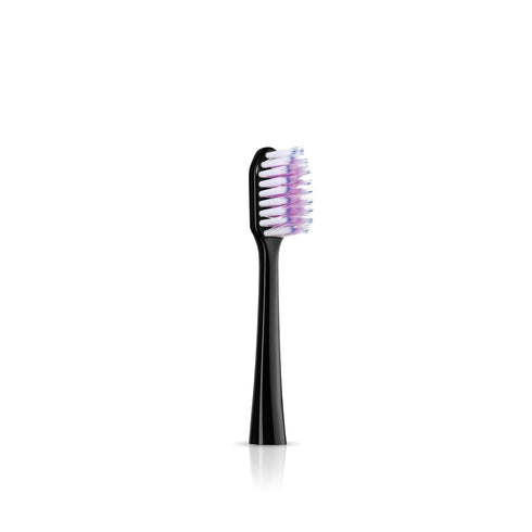 GUM Sonic Powered Toothbrush - Tapered Bristles Clean Below The Gumline, Bundle, Black, 1 Handle + 2 Refills