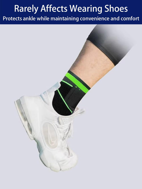 Ankle Compression Sleeve Brace for Men & Women, 2 pcs Plantar Fasciitis Relief, Arch Support Socks, Black Medium