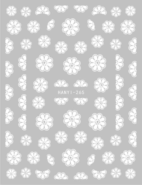 JMEOWIO 12 Sheets Spring White Flower Nail Art Stickers Decals for Summer Nail Design