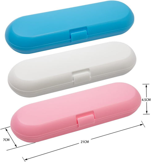 Plastic Electric Toothbrush Travel Case for Oral-B Pro Series, 3 Pack (White, Blue, Pink)
