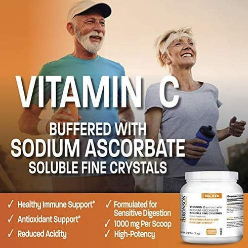 Buffered Vitamin C Powder, Ascorbic Acid with Sodium Ascorbate, 1 Kilogram (2.2 Lbs)