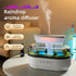 hwnguJ Design7 250ml Upgrade Raindrop Humidifier Essential Oil Diffuser with Natural White Noise and Landscape Led