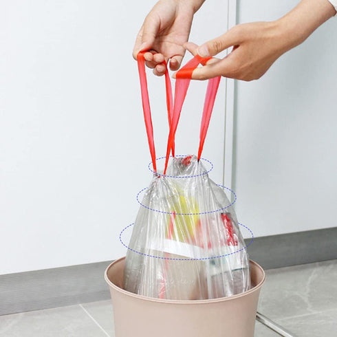 MOLKASIA 2-3 Trash Bags Gallon Drawstring Small Garbage Bags for Office Kitchen Bedroom Colorful Portable Thickened